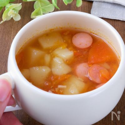 15分で完成🙌〈じゃがとまスープ〉野菜たっぷり！栄養満点