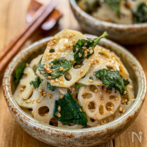 レンジで3分《蓮根と大葉♡さっぱり胡麻和え》