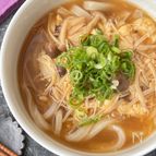 ふわふわ卵ときのこの米粉あんかけうどん