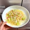ケの作ってみた!投稿(白だしで簡単♪春キャベツと桜エビのペペロンチーノ)