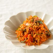 切り干し大根と彩り野菜のキムチ炒め