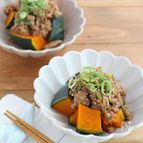 焼肉のたれで簡単和総菜☆かぼちゃの鶏そぼろあんかけ