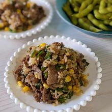 【ペッパーライス風牛肉焼き飯】しっかり食べて体力をつけよう!
