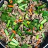 即席焼肉だれで♪牛こまのプルコギ風炒めの工程4