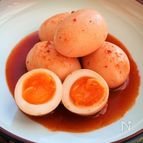 キムチ鍋の素で簡単とろ～り半熟な味たまご