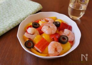 エビとパプリカのスペイン風マリネ