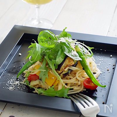 グリル夏野菜の冷製パスタ