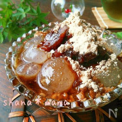 ぷるぷる～♪材料2つ!!あっという間にわらび餅風♪