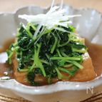 厚揚げと豆苗の和風あんかけ