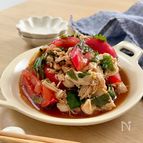 『トマトと大葉のさっぱり蒸し鶏』