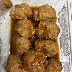 とまっちょ嫁の作ってみた!投稿(レンジで簡単！まるで煮込んだ味わいの絶品ミートボール)