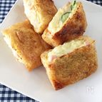 ポテトサラダの油揚げ詰め醤油焼き