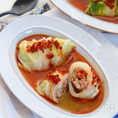 絶品!ヘルシーな餃子ロール白菜♡一品満足!