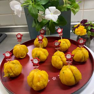 そら・ゆずの作ってみた!投稿(ポリ袋でかんたん洗物なし！レンチン✽かぼちゃの茶巾ケーキ✽)