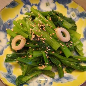 たりおの作ってみた!投稿(お吸いものの素で簡単！出汁がきいてる小松菜のお浸し)