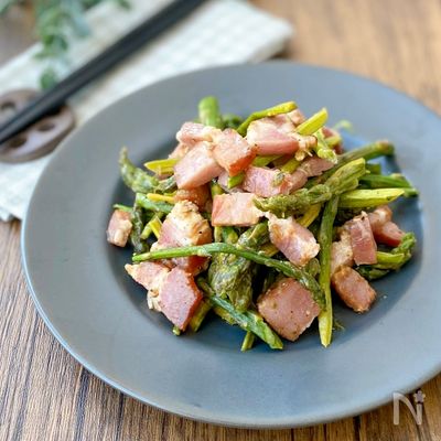 【シンプルが美味い♡】アスパラとベーコンのマヨソテー