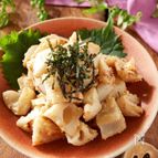 焦がしバターで最高！【れんこんのめんたいクリームチーズ和え】