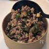 10分で完成！【椎茸ピーマンそぼろ丼】の工程5