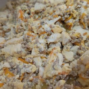 ぽんちゃんの作ってみた!投稿(【包丁・まな板不要】くずし豆腐の卵とじ丼！忙しい日のお助け丼)