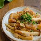 豚ロースときのこの甘酢炒め
