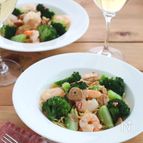 【豆腐干】低糖質！えびとブロッコリーのペペロンチーノ風