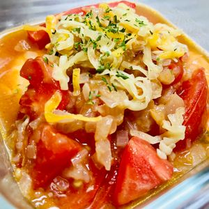 ma_miiの作ってみた!投稿(【チキンとキノコのトマトスープご飯】暑い日もこれならペロリ♪)