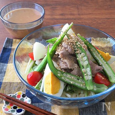 【うどん】さっぱりランチ☆豚のごましゃぶサラダうどん