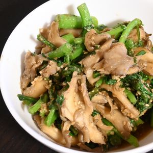 こざかなの作ってみた!投稿(春菊と舞茸のごま和え)