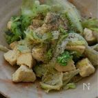 高野豆腐とレタスのまろやか豆乳みそ炒め