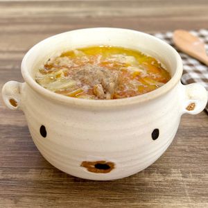 のりのり🐾🎀🤍の作ってみた!投稿(ひき肉とキャベツの豆乳スープ【コクうま！スープに迷ったら♪】)