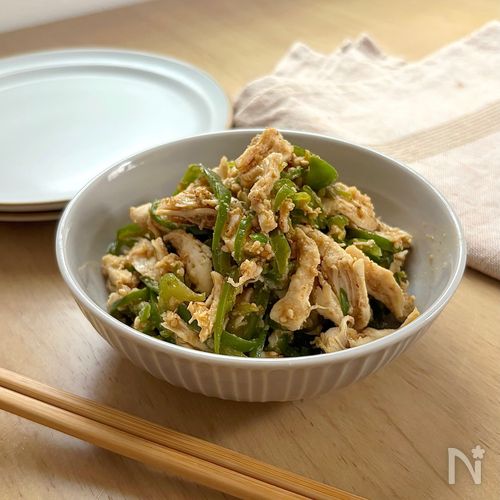 『ピーマンとささみのごま和え』忙しい日に嬉しい簡単副菜