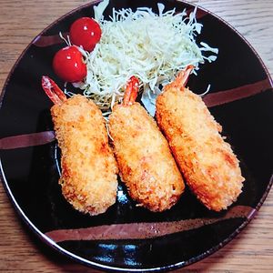 150412の作ってみた!投稿(食べ応えたっぷり♩太っちょエビフライ)