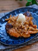 簡単絶品魚料理＊ぶりときのこのオイバター酢ソテー＊