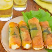 【巻くだけ簡単】豚チーズのパリパリ春巻き★揚げずに焼くだけ！