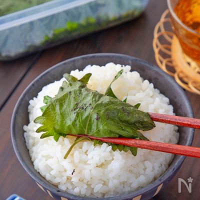 ご飯お代わり!大葉のゆかり白だし漬け