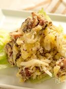 デパ地下風！カリカリベーコンと粒マスタードのポテサラ