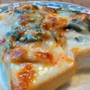 mmm10の作ってみた!投稿(トースターでワンパン！優勝確定！厚揚げ豆腐のキムチーズ焼き)