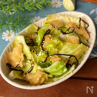 包丁不要!ポリ袋で簡単「やみつき塩昆布キャベツ」