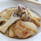 エリンギと鶏肉のごま醤油炒め