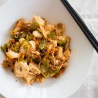 豆腐とピーマンの豚キムチ炒め