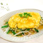 【ほぼ5分】簡単‼︎野菜たっぷり♡ひき肉ともやしの卵あんかけ