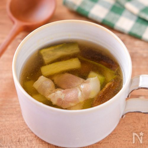 【なすとベーコンのスープ】簡単！とろ〜り香ばしい♪