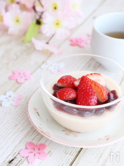 調理時間5分！桜餅風豆乳プリン