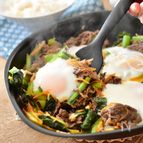 [フライパン1つでビビンパ丼]野菜たっぷりでヘルシー♪
