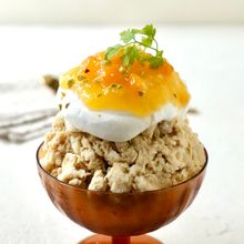 オレンジのほうじ茶ミルクかき氷【かき氷機不要・簡単】