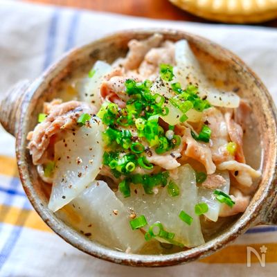 レンチンで♪大根と豚こまの塩煮