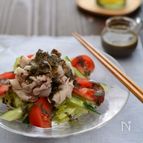 黒ごま豆乳ドレッシングの豚しゃぶサラダ