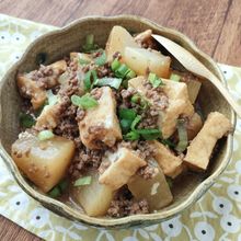 大根と厚揚げのそぼろ炒め