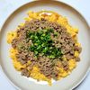 ふうかの作ってみた!投稿(ふわふわたまごのひき肉あんかけ。)