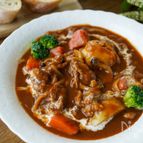 レンジで時短♪お肉柔らかビーフシチュー☆